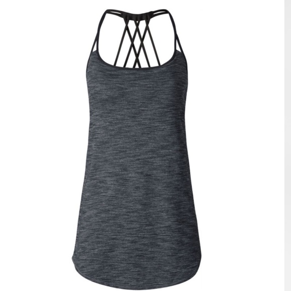 LuluLemon athletica Women’s Lighten UpCharcoal Grey Black Tank Built in Bra sz 6 - Picture 2 of 10